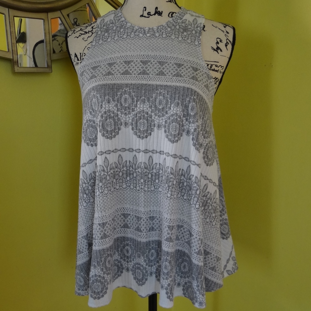 R0ME0 JULIET WOMEN TOP SIZE L COLOR WHITE GRAY